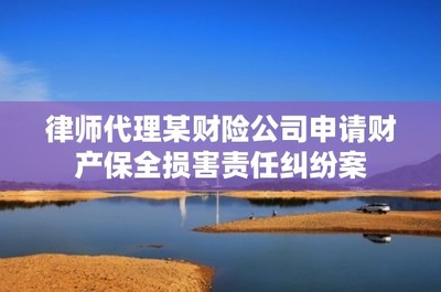律师代理某财险公司申请财产保全损害责任纠纷案