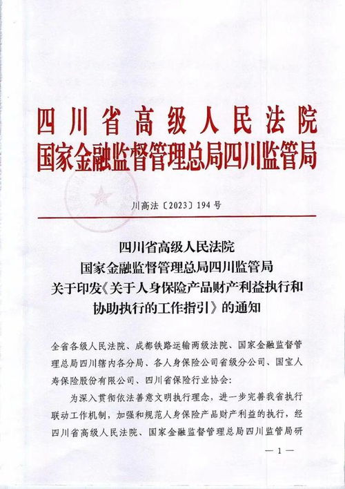 高院新规 如何执行人身保险产品财产利益 含指引全文 保全与执行